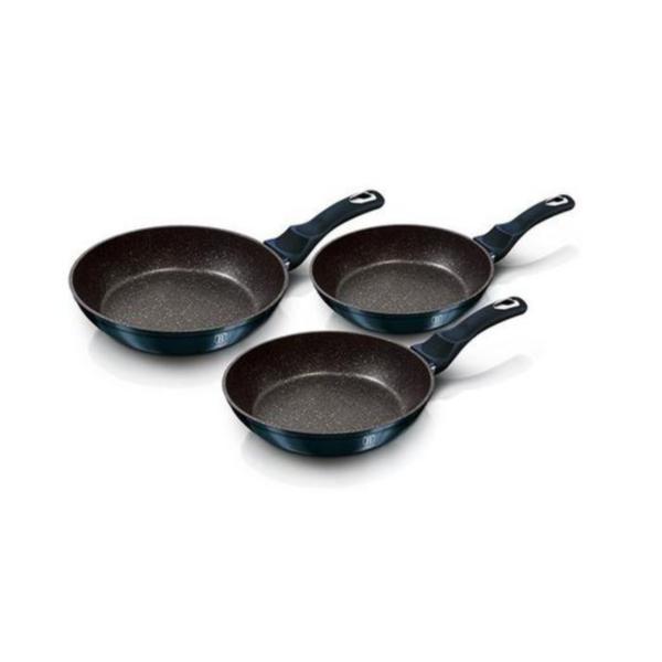 Set 3 tigai marmorate, din aluminiu forjat, aquamarine metalic line, berlinger haus, bh 6177
