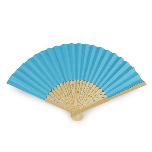 Evantai decorabil din hartie 21 x 36 cm, bleu - oem