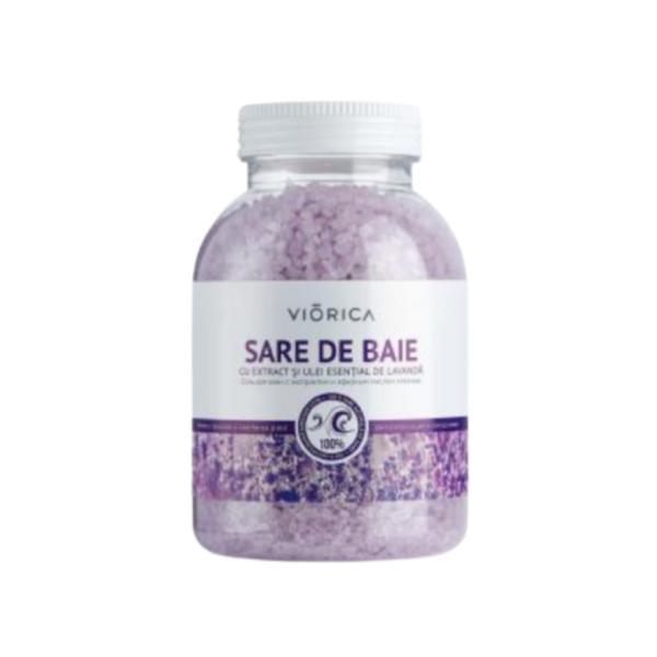 Sare de baie cu extract și ulei esențial de lavandă, viorica, 1000 g