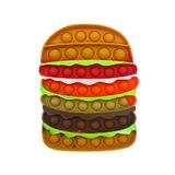 Jucarie antistres din silicon, Pop it Now & Flip it, 15x11 cm, Hamburger, multicolor