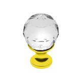 Buton pentru mobila cristal CRPA, finisaj auriu+cristal transparent, D:20 mm - Maxdeco