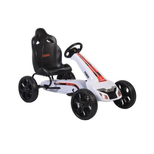 Kart cu pedale si roti din cauciuc Olympus Alb