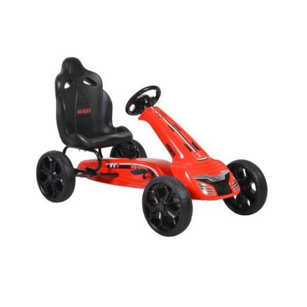 Kart cu pedale si roti din cauciuc Olympus Rosu - Moni