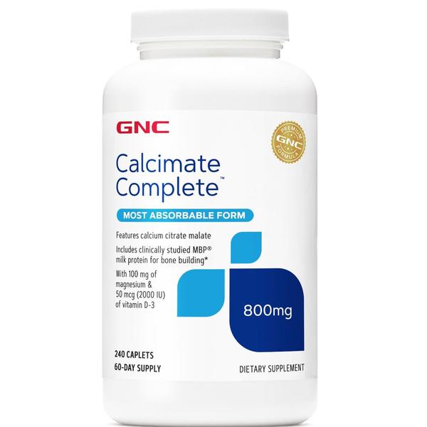 Calciu Citrat Malat Calcimate Complete 800 mg GNC, 240 capsule