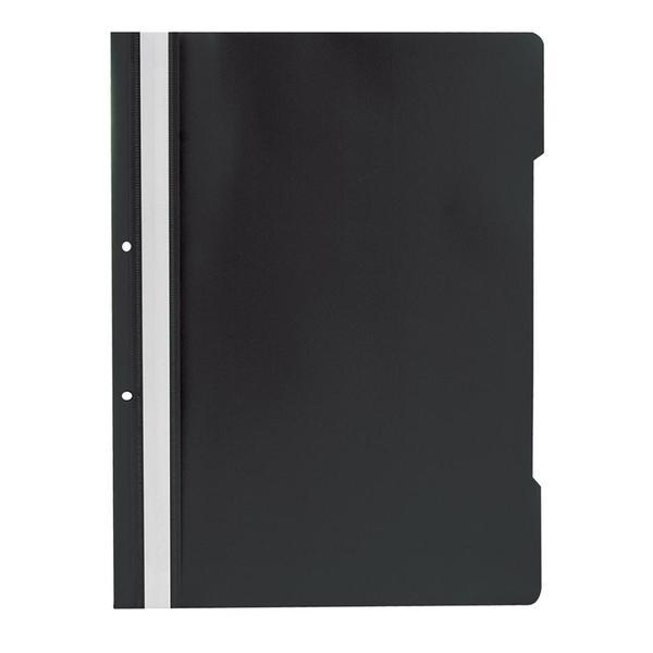 Dosar plastic cu sina si 2 perforatii, negru, 25 bucati/set