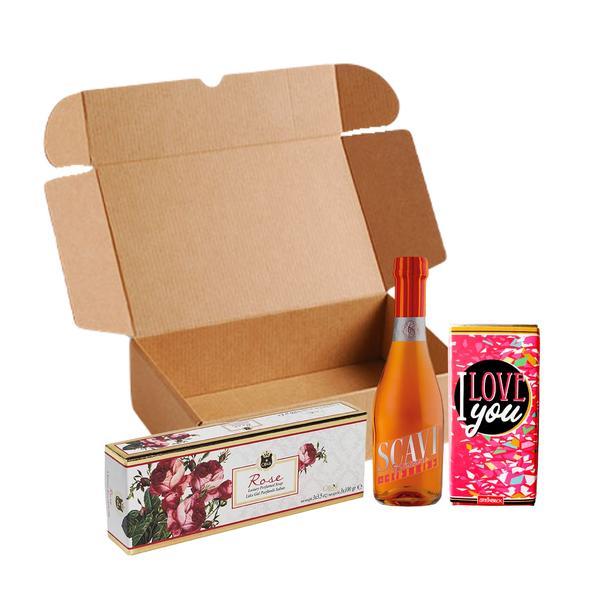 Set cadou „The Luxury Olivos Soap and Spruzzino Piccolo „ ( sapun 3x100g + ciocolata 100g + vin 0.2 L )