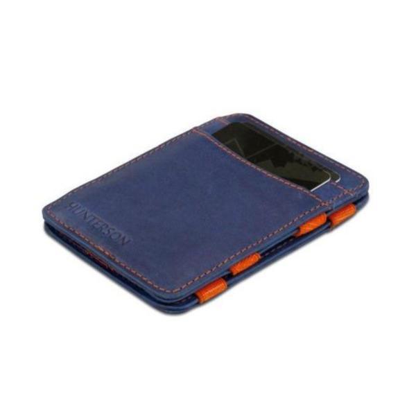 Portofel Magic Wallet Hunterson, unisex, piele naturala, protectie furt date RFID - Albastru
