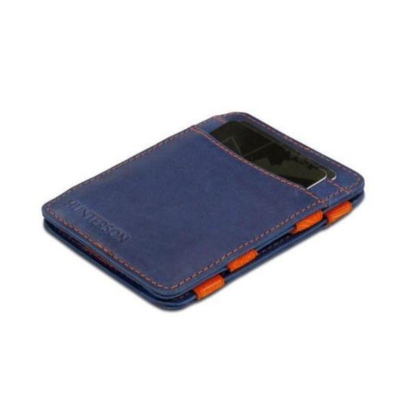 Portofel magic wallet hunterson, unisex, piele naturala, protectie furt date rfid - albastru
