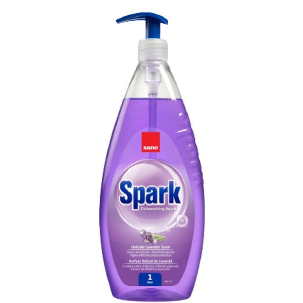 Detergent Lichid pentru Vase cu Aroma de Lavanda - Sano Spark Dishwashing Liquid Lavender, 1000 ml