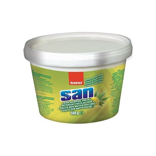 Detergent Pasta pentru Vase cu Aroma de Lamaie si Aloe Vera - Sano San Dish Washing Paste Lemon & Aloe Vera, 500 g