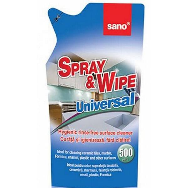 Rezerva Solutie pentru Curatare Universala &ndash; Sano Universal Spray &amp; Wipe Refill, 500 ml