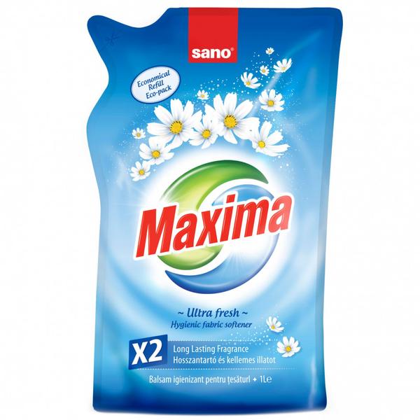 Rezerva Balsam de Rufe Fresh – Sano Maxima Ultra Fresh Hygienic Fabric Softener Fresh Refill, 1000 ml