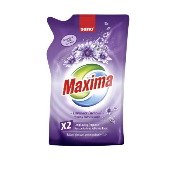 Rezerva Balsam de Rufe cu Lavanda – Sano Maxima Lavender Hygienic Fabric Softener Refill, 1000 ml
