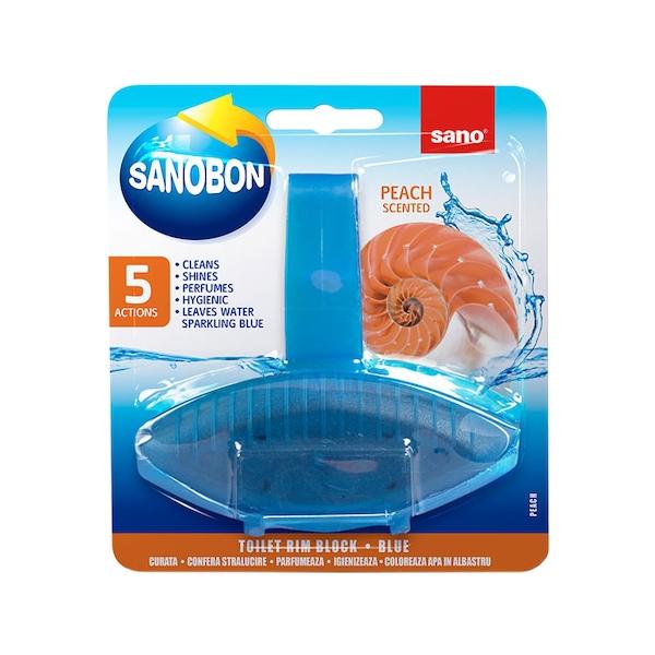 Odorizant Toaleta Albastru cu Aroma de Piersica - SanoBon Blue Peach, 55 g
