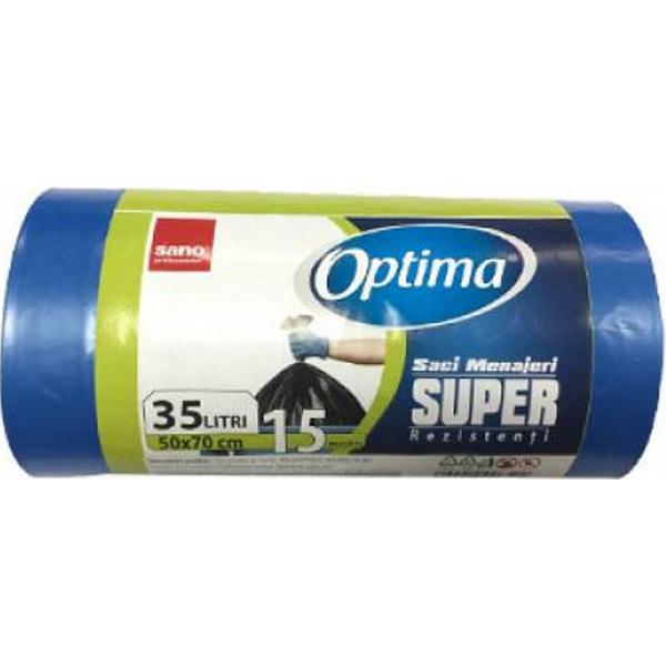 Saci Menajeri Albastri - Sano Optima Super, 35 l, 15 buc