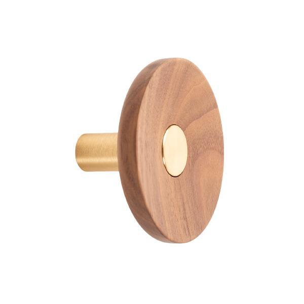 Agatatoare cuier Zoot, finisaj alama intunecata periata cu nuc natur, D 90 mm