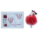 Set trusou si lumanare botez Dany Kids, Minnie brodat rosu