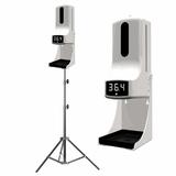 Termometru infrarosu medical K9-PRO cu functie Vocala, non contact dotat cu dispenser gel automat echipat cu stand de prezentare si fixare,baterii incluse