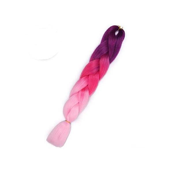 Extensii par sintetic pentru impletituri, ombre violet roz, 62 cm esteto.ro imagine 2022