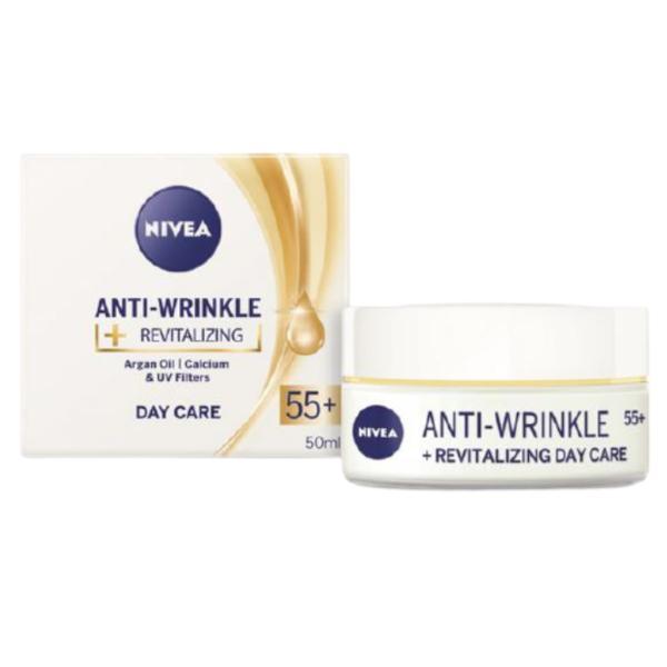 Crema de zi antirid 55+ nivea anti-wrinkle + revitalizing, 50ml