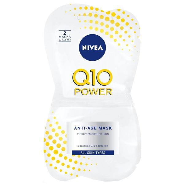 Masca de fata anti-rid nivea sachet q10power anti-age mask, 2x7.5ml
