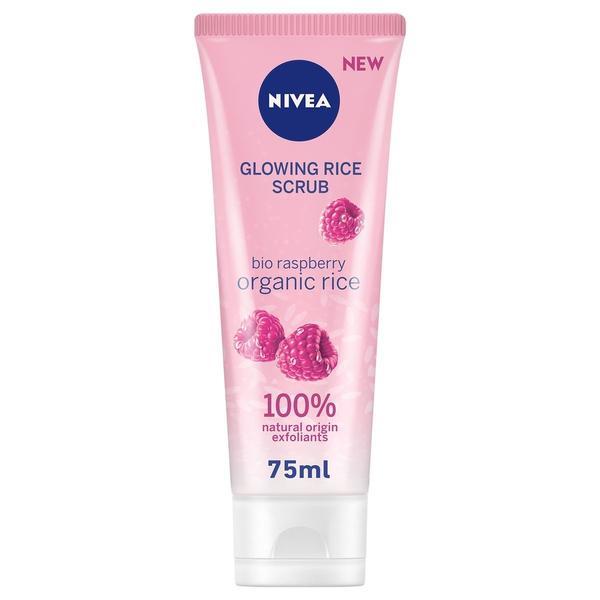 Scrub cu orez pentru tenul uscat - nivea rice scrub, glow, 75ml