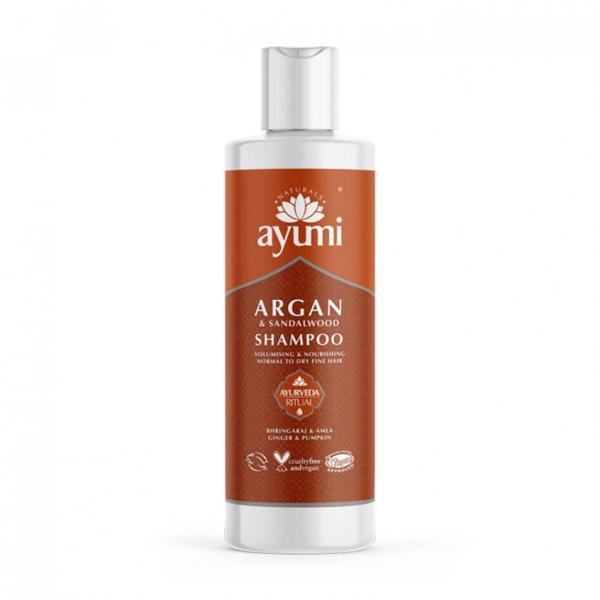 Sampon cu ulei de argan si lemn de santal pentru parul fragil si subtire ayumi, 250 ml