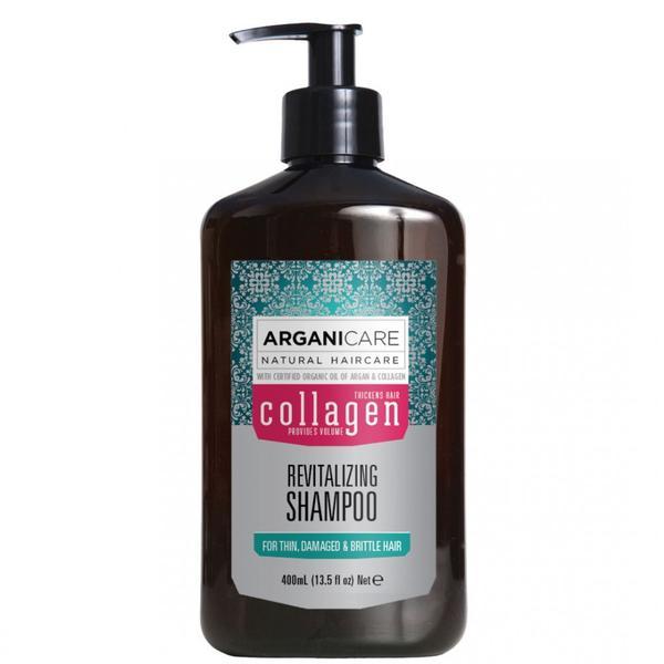 Sampon revitalizant cu colagen pentru par subtire, deteriorat si fragil Arganicare, 400ml Arganicare imagine pret reduceri