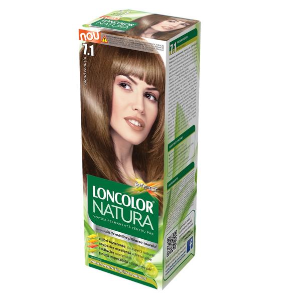 Vopsea Permanenta pentru Par Loncolor Natura, nuanta 7.1 blond cenusiu