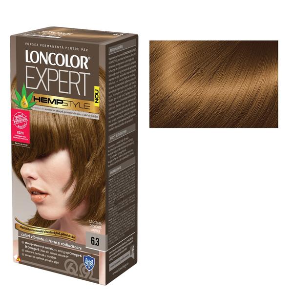 Vopsea Permanenta pentru Par Loncolor Expert HempStyle, nuanta 6.3 castaniu deschis auriu