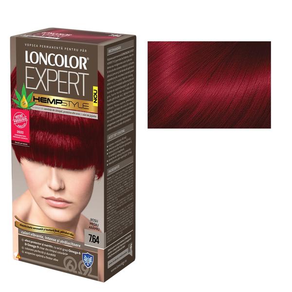 Vopsea Permanenta pentru Par Loncolor Expert HempStyle, nuanta 7.64 rosu mediu aramiu