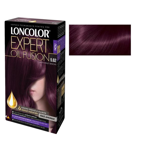 Vopsea de Par Permanenta Fara Amoniac Loncolor Expert Oil Fusion, nuanta 5.62 saten violet deschis