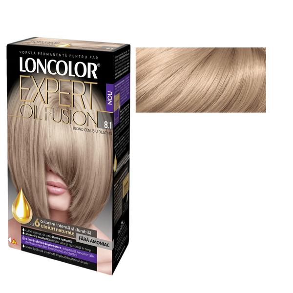 Vopsea de Par Permanenta Fara Amoniac Loncolor Expert Oil Fusion, nuanta 8.1 blond cenusiu deschis