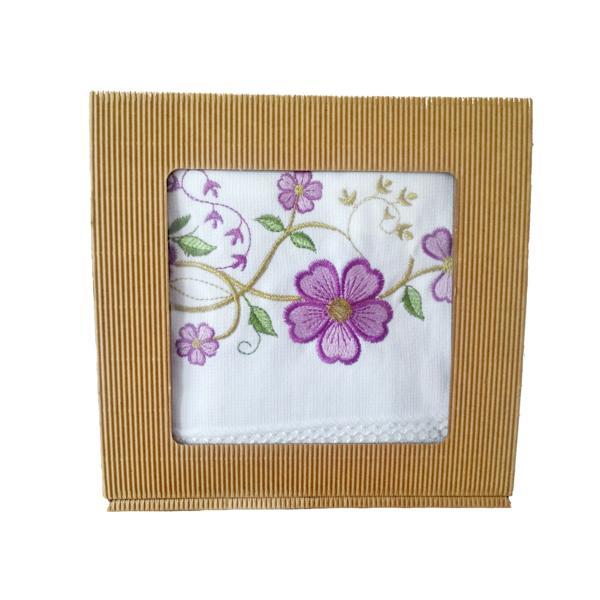 Prosop pentru maini si fata, brodat la masina, 100 % bumbac, dim. 50 x 90 cm - model 005