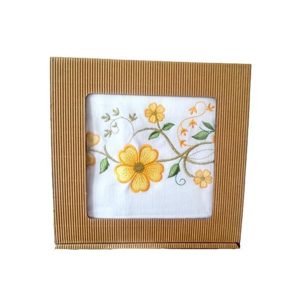 Prosop pentru maini si fata oem, brodat la masina, 100 % bumbac, dimensiune 50 x 90 cm - model 003