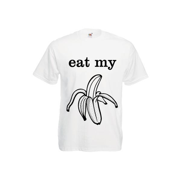 Tricou mesaj haios Eat my banana, XL