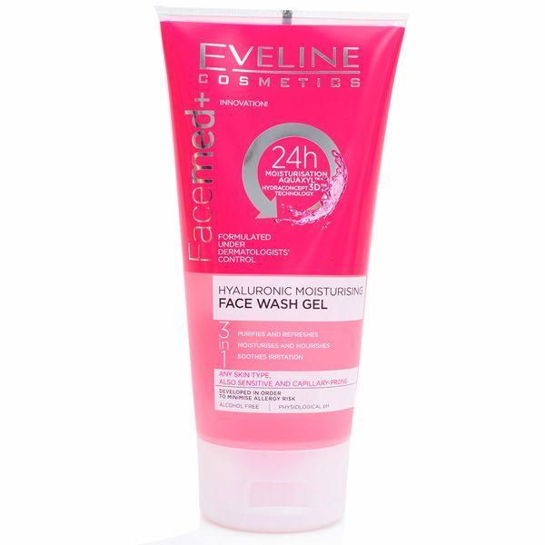 Gel pentru curatarea fetei, Eveline Cosmetics, Facemed+, Hyaluronic Moisturising 3 in 1, 150 ml 150