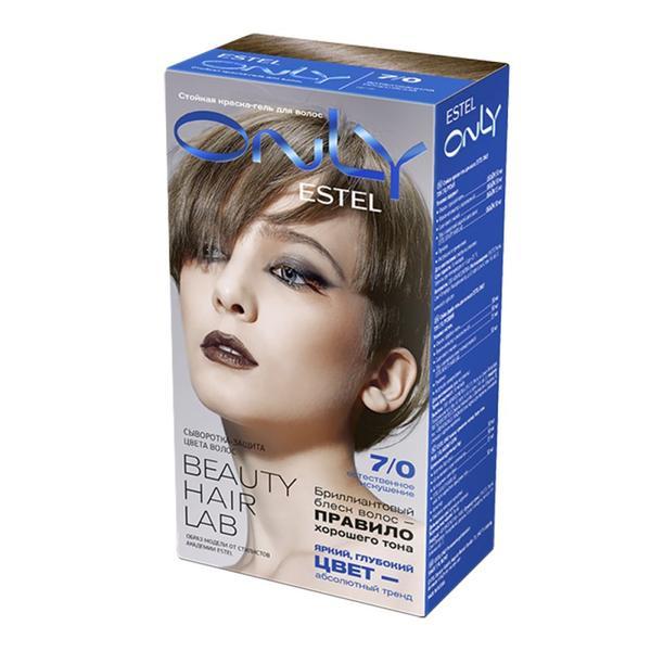 Vopsea-gel permanenta pentru par estel only, 7/0 blond, 115ml
