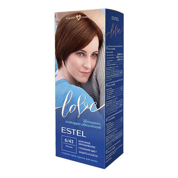 Vopsea-crema permanenta pentru par estel love, 6/43 coniac, 115ml