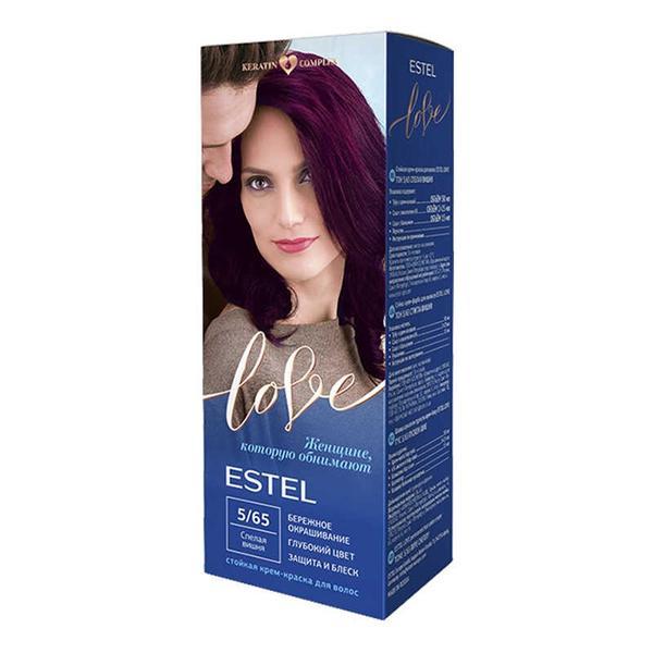 Vopsea-crema permanenta pentru par estel love, 5/65 visina coapta, 115ml