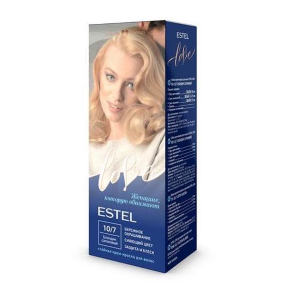 Vopsea-crema permanenta pentru par estel love, 10/7 blond satin, 115ml