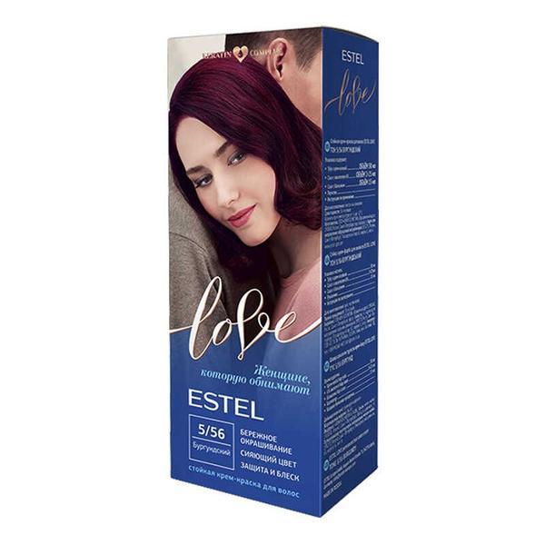 Vopsea-crema permanenta pentru par estel love, 5/56 burgundia, 115ml