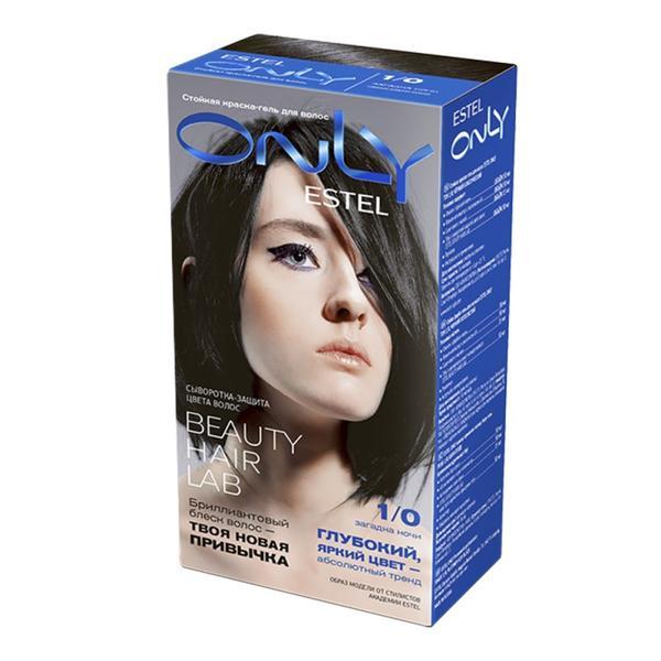 Vopsea-gel permanenta pentru par estel only, 1/0 negru clasic, 115ml