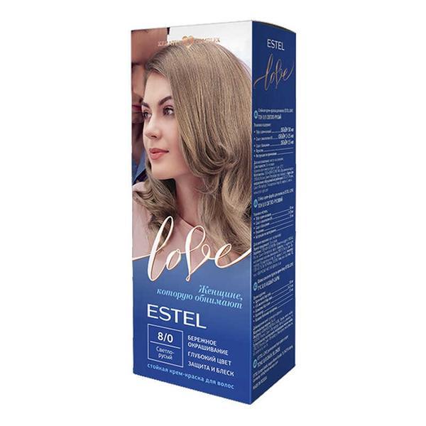 Vopsea-crema permanenta pentru par Estel Love, 8/0 Saten deschis, 115ml Estel Professional
