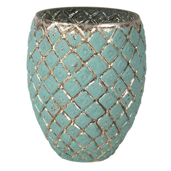 Vaza pentru flori din sticla verde decorer ø 18 x 14 h