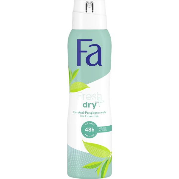 Deodorant Spray Antiperspirant Fresh & Dry Green Tea 48h Fa, 150 ml