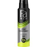 Deodorant Spray Antiperspirant Dry pentru Barbati Sport Energy Boost 72h Fa Men, 150 ml