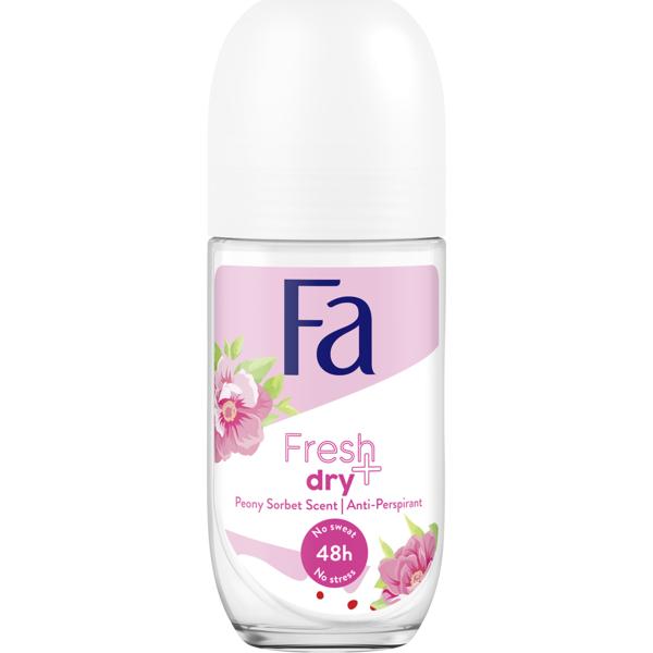 Deodorant Roll-on Antiperspirant Fresh & Dry Peony Sorbet 48h Fa, 50 ml