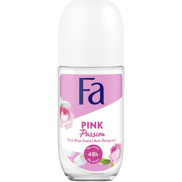 Deodorant Roll-on Antiperspirant Pink Passion Pink Rose 48h Fa, 50 ml 48h imagine 2022