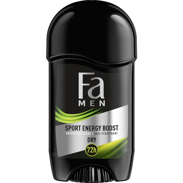 Deodorant Stick Antiperspirant pentru Barbati Sport Energy Boost Dry 72h Fa Men, 50 ml esteto.ro imagine noua